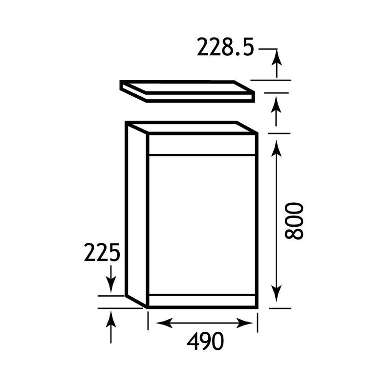 MDF WC cover for Diamante/Oslo 50cm WC unit