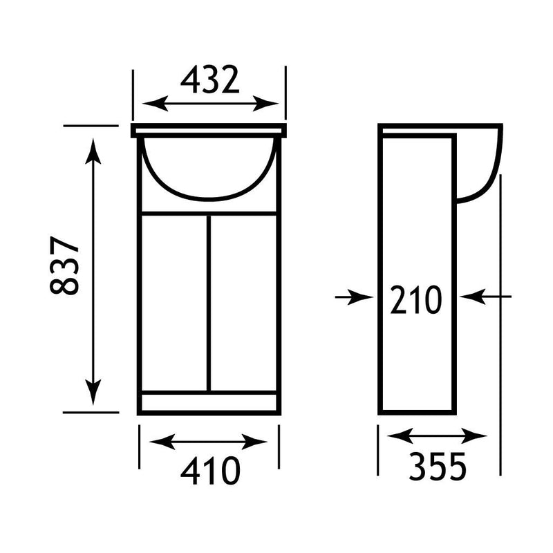 Madrid 41cm base unit