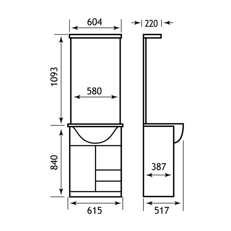 Diamante 60cm mirror