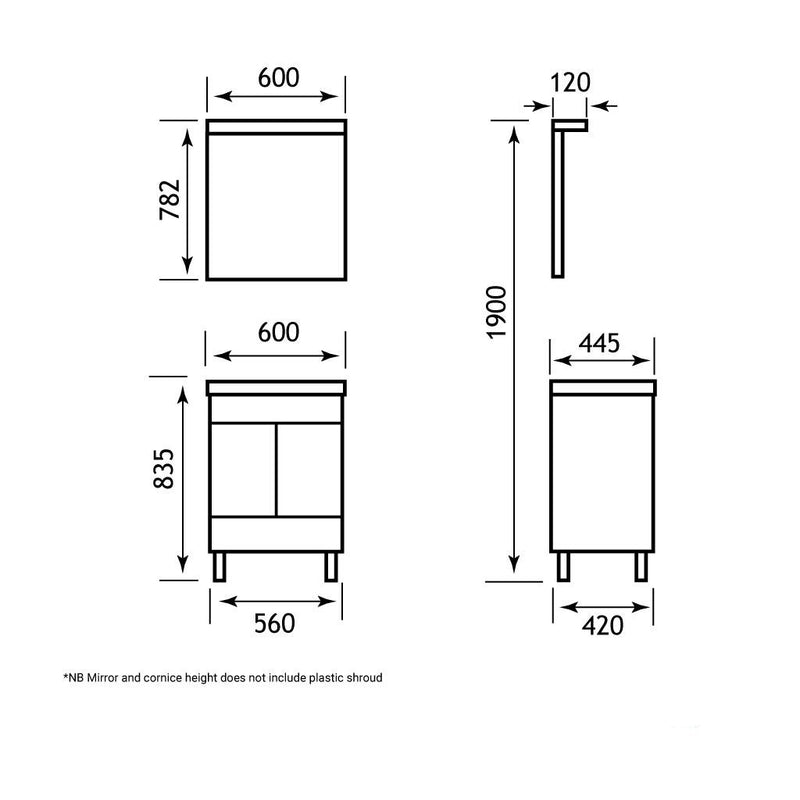 Faro 58cm mirror