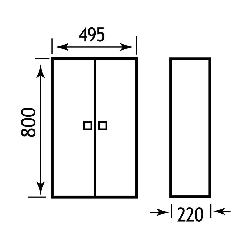 Oslo tall unit cupboard 500x800x220mm