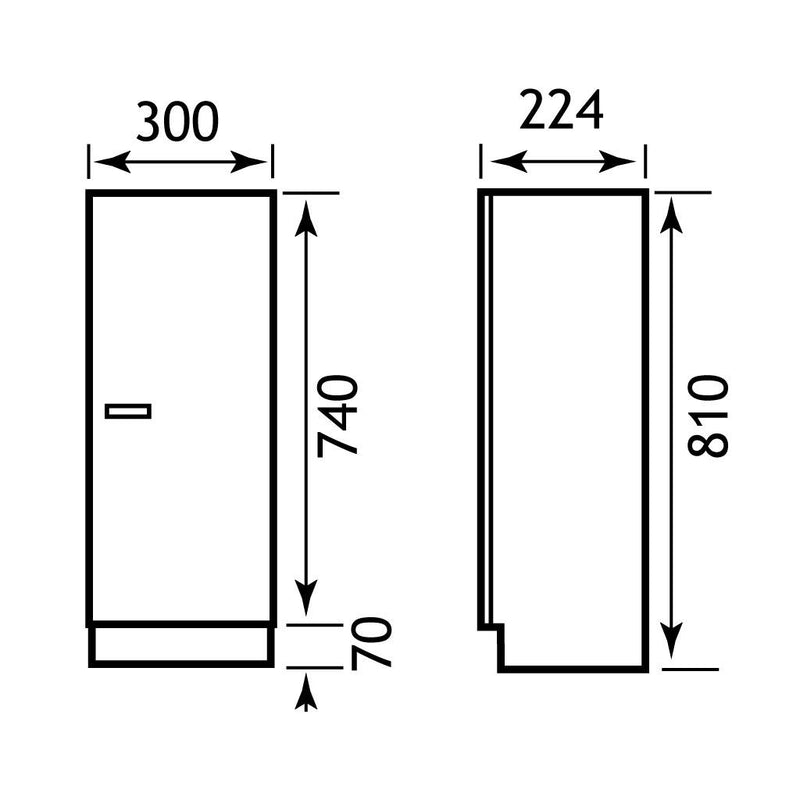 Oslo 30cm base cupboard, 1 door