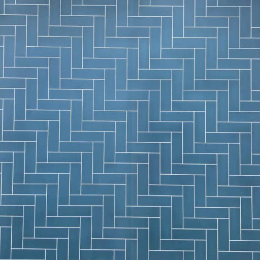 Satin Blue Herringbone Vertical Cutline