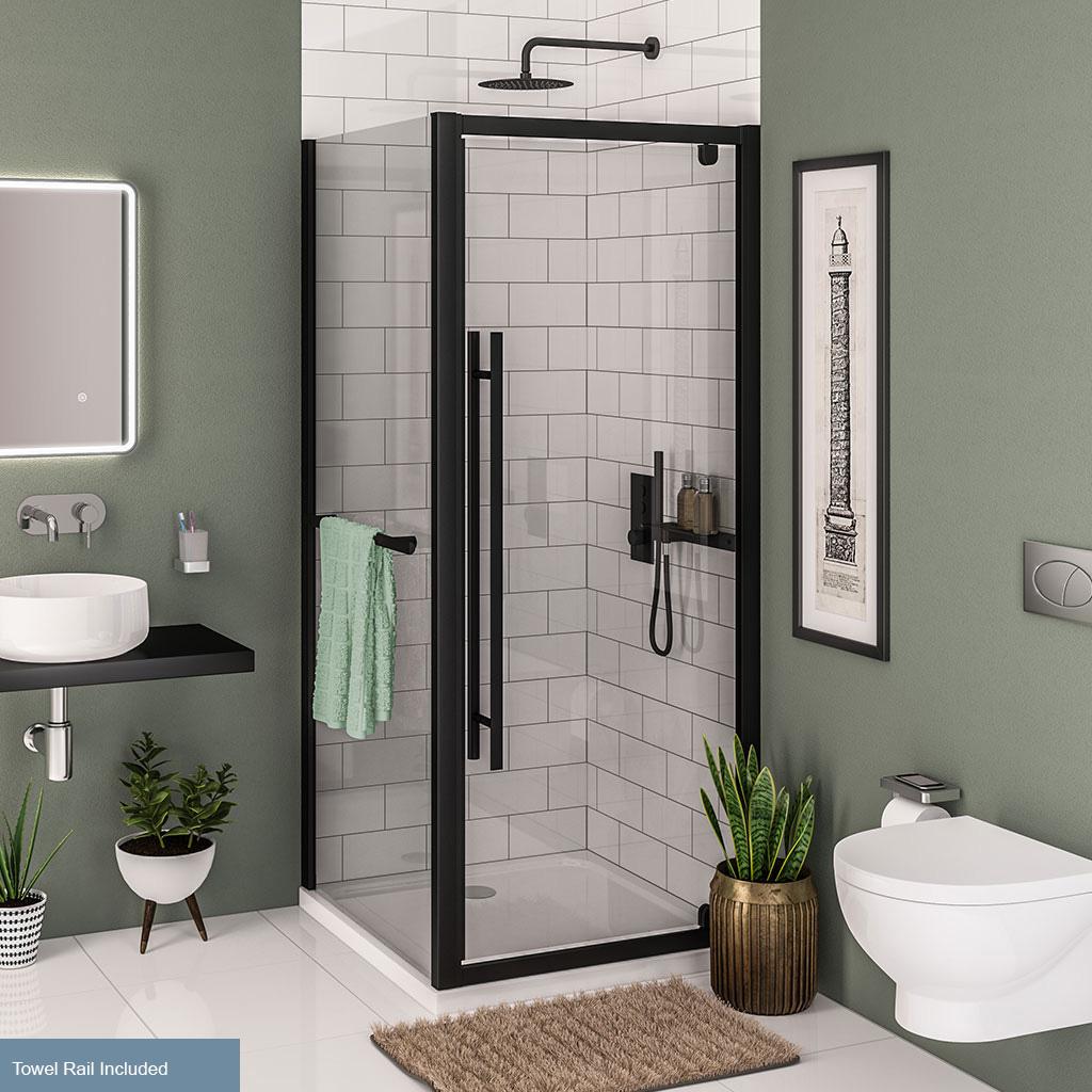 Vantage 2000 easy clean side panel c/w towel rail 800mm