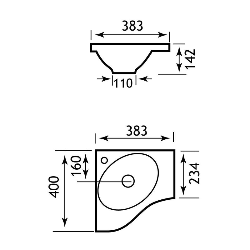 Oslo Corner Combi Single Basin top LH