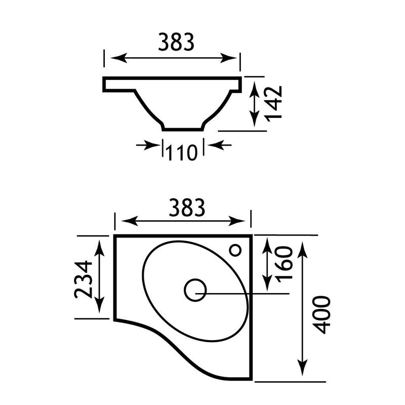 Oslo Corner Combi Single Basin top RH
