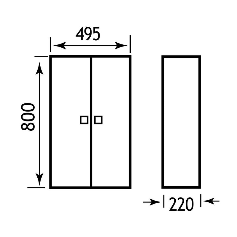 Oslo tall unit cupboard 500 x 800 x 200mm