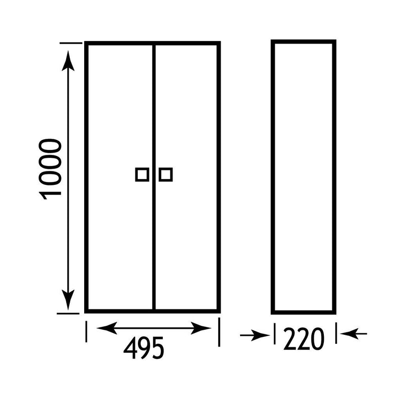 Oslo tall unit cupboard 500 x 1000 x 200mm